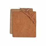 Jollein Wickelauflagenbezug 2er-Set – Frottee – 50x70 cm – Weiche Bezüge für Wickelauflage – Hautfreundlich, Waschbar & Oeko-Tex Zertifiziert – Biscuit & Caramel