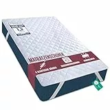 Utopia Bedding Gesteppte Matratzenauflage 180 x 200 cm, Weicher Mikrofaser-Matratzenbezug, Gesteppter Matratzenschoner Mit elastischen Bändern, 4 Eckgummis dehnbar bis zu 38 cm (Weiß)