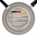 Fissler Ceratal Classic Pfannen-Set / 2-teilig, Aluminium-Pfanne, Keramik-beschichtet (24+28 cm) Ceramic Bratpfanne antihaftend – Induktion, Grau