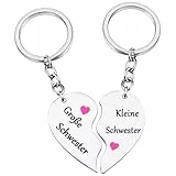 Tecreo Schwester Geschenke Schlüsselanhänger für Große Schwester Kleine Schwester Schwägerin von Schwester Lustiges Geburtstag für Mädchen, Frauen BFF bester Freund Geburtstag Geschenk
