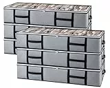 GoMaihe 6 Stück 90L Unterbett Aufbewahrungsbox mit deckel, Unterbettkommode Aufbewahrungstasche für Bettdecken Kleidung Aufbewahrung Organizer Helfen Sie dabei, den Speicherplatz besser zu nutzen.