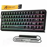 MAMBASNAKE x Attack Shark X68HE Mechanische Tastatur mit Magnetschalter und Rapid Trigger, 0,01 mm einstellbare Betätigung, kabelgebundene 60% Gaming-Tastatur mit Spiralkabel, 8000 Hz, RGB(schwarz)