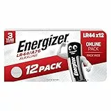 Energizer LR44 Batterie (12 Stück) - A76 Alkali Knopfzellen 1,5V - Quecksilberfreie - 3 Jahre lagerfähig [Amazon Exclusive]