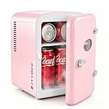 Citybee Mini Kühlschrank - 4L Minikühlschrank mit Kühl- & Heizfunktion - 220V AC für Zimmer Steckdose & 12V DC für Auto - Kleiner Kühlschrank Minibar für Camping/Büro/Hotel - Rosa