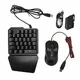Gaming Tastatur Maus und Konverter Kombination, Einhändige Kabelgebundene Mechanische Tastatur mit Gaming Maus und Konverter für PS3 für für PS5 für für Switch