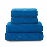 Top Towel - Combo - Große Badetücher - Badezimmerhandtücher - 2 Hand- oder Waschbeckenhandtücher + 2 Duschtücher - 100 % Baumwolle- Blau
