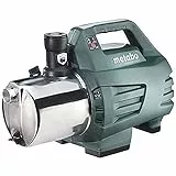metabo Hauswasserautomat HWA 6000 Inox - 1300W, 6000 l/h, Edelstahl, Trockenlaufschutz, Gartenbewässerung, Grundwasserförderung - Leiser Betrieb, energiesparend, langlebig