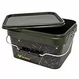 BAT-Tackle Realistic® Bait Bucket – Luftdichter Futtereimer mit Deckel – Bruchfester Angel-Eimer lebensmittelecht – Mit Metall-Tragebügel für Boilies & Pellets (10l)