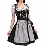 Damen Lässiges mittellanges traditionelles Damenkleid Retro Stil Oktoberfest Kleid Elegantes Weihnachtskleid Urlaubskleid Trachtenm0de Festliche Kleidung Damenm0de Verschiedene Größen Heimatgwand