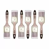 Hardy Working Tools 6 Stk. Flachpinsel-Set 50 mm Serie 45, Synthetik Lasurpinsel, Flachpinsel mit Naturholzgriff, Lackierpinsel mit Stahlzwinge