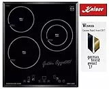 Kaiser KCT 4745 Hi Light Glaskeramik Kochfeld Autark 45 cm,Einbauherd, 3 QuickHeat Kochzonen,Glaskeramik Kochfeld, Einbaukochfeld,Elektro Herd, Schwarz Glas,Facette,Restwärmeanzeige,Funktionsdisplay