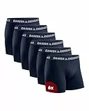DANISH ENDURANCE 6er Pack Boxershorts Herren, Weiche Baumwolle, Unterhosen Männer mit Stretch, Bequem & Ohne Zettel, Mit Eingriff oder ohne Marineblau 3XL
