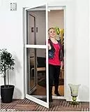 Basis Fliegengitter für Tür als Alubausatz mit Fiberglasgewebe - Profi Insektenschutz Gaze - 100 x 210 cm (anthrazit)