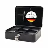 MAUL Geldkassette 3 aus Stahl | abschließbar | Münzgeld-Einsatz herausnehmbar | 25 x 19 x 9 cm | Kasse mit 2 Schlüsseln | geeignet als Spardose | kleiner Safe, Tresor, Trinkgeldkasse | Schwarz