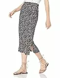 Amazon Essentials Damen Midirock aus Strick zum Hieinschlüpfen (erhältlich in Übergröße), Schwarz Weiß Abstraktes Tier, XS