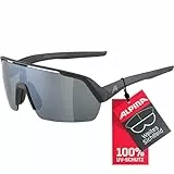 ALPINA TURBO HR - Wasserabweisende und Beschlagfreie Sport- & Fahrradbrille Mit 100% UV-Schutz Für Erwachsene, black matt