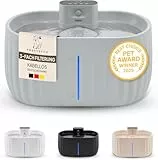 Pretty Paw Katzenbrunnen Kabellos mit Bewegungsmelder - Trinkbrunnen für Katze mit 45 Tagen Akku - Wasserbrunnen für Katzen mit Filter & 3 Liter Wassertank - Aqua Sense (Grau)