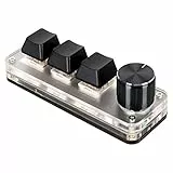 VBESTLIFE Makro-Tastatur mit Rotem Schalter, Ergonomische, Individuelle Knöpfe, USB-Tastatur für PC (3 Tasten 1 Knopf)