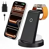 3 in 1 für iPhone Ladestation Schnelles Kabelloses Ladegerät - Wireless Charger für iPhone 17 Air 16e 16 15 14 13 12 11 X Pro Max & für Apple Watch und für Air Pods 4 3 2 Pro mit 18W Adapter