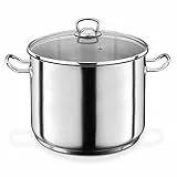 GSW Profi-Jumbotopf – hochwertiger Kochtopf mit Deckel, ideal für Familien und Gastronomie, großer XXL-Topf für Suppe, Nudeln und Eintopf – Edelstahl, 28 cm, 15 Liter, Silber