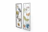 iAnanas Mehrfarbige Blätter Schmetterlinge Metallrahmen elegante Wandkunst Skulptur modernes künstlerisches Design stilvolle Wanddekoration für Zuhause Wohnzimmer Schlafzimmer Büro 36x3,5x92 cm