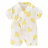 Chilsuessy Baby Schlafstrampler Sommer Unisex Spieler Strampler Maedchen Schlafanzuege Einteiler Junge Schlafanzug Neugeborenes Overall Babyschlafsack mit Beinen, Ananas, 66/3-6Monate