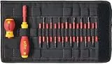 Wiha Schraubendreher und Bit Set slimVario (41231) 19tlg. |Schraubenzieher Griff VDE Bits für Elektriker I Schlitz/Kreuz/PlusMinus/TORX/Innensechskant