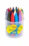 Jovi Wachsmalstifte Triwax, 3-kant Form, geruchlos, leicht auswaschbar, für alle Altersgruppen, Becher mit 24 Farben