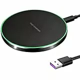 20W Wireless Charger Schnellladegerät Kabellos Induktiv für iPhone 16 15 14 13 12 Pro, Samsung Galaxy S23 S22 S21, für AirPods 4/3/2, Qi-fähige Smartphones, Robustes Metallgehäuse, Anti-Rutsch