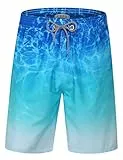 iCKER Herren Badeshorts 3XL, Blau, Schnelltrocknend, Atmungsaktiv, Taschen, Grafik, Extra groß, Verstellbar, Hoher Halsausschnitt, SWIMWEAR, Ärmellos, Mitte, Erwachsene Männer