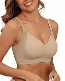 As Fairy Ohne Bügel BH für Damen, Push-UP Bequeme Nahtloser Bralettes mit Weicher Unterstützung Volle Abdeckung Alltags für Große Brüste BHS (Hautfarben L)