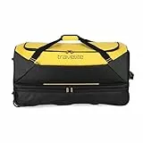 Travelite Trolley Reisetasche mit Rollen aus wasserabweisendem Material, Basics Weichgepäck Rolltasche mit Dehnfalte, 70 cm, 98-119 Liter