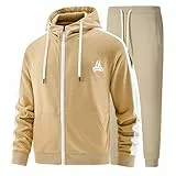 W JIANWANG Herren Jogging Anzug Trainingsanzug Hoodie Sportanzug aus Baumwolle Gym Warm Tracksuit ATM-076-XL