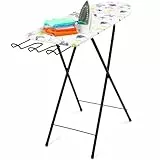 KADAX Bügelbrett, Kleiner, klappbarer Bügeltisch für Dampfbügeleisen, 100,5 x 30 cm, breite Bügelfläche, höhenverstellbar, ausziehbare Bügeleisenablage, Dampfbügeltisch Schmetterling