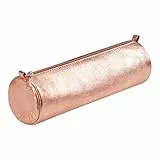 Clairefontaine 8687C Schlampermäppchen (mit Perlmutt-Effekt rund, 5,5 x 22cm, praktisch und robust, aus Leder) 1 Stück kupfer