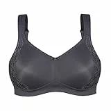Susa Minimizer BH Damen ohne Bügel I London I Damen-BHS mit Minimizer Schnittform, verkleinert die Brüste optisch I Gemoldete Cups, breite Träger I Onyx I 90B