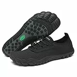 SAGUARO Badeschuhe Wasserschuhe Barfuss Schuhe Damen Herren Barfußschuhe Schnelltrocknende Schwimmschuhe rutschfeste Strandschuhe Aquaschuhe mit Dicker Sohle New Schwarz,Gr.43