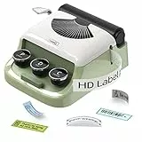 Makeid Q1 Etikettendrucker Bluetooth Beschriftungsgerät Selbstklebend Mini Etikettiergerät 4 Zeilen Label Printer 300DPI 25mm/s Kleine Geschenke für Frauen Büro Zuhause (Retro-Grün)