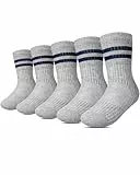 Kyopp 5 Paar Socken Kinder Jungen und Mädchen Knöchelsocken Atmungsaktiv Sneaker Gestreift Crew Socks