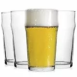 Biergläser im britischen Stil, britischer Stil, Biergläser im englischen Pub-Stil, einzigartiges Design, Lager-Trinkgläser, einfaches Stapeln im Schrank, 530 ml, 4 Stück