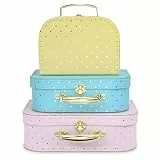 Jewelkeeper - Pappkoffer, Satz von 3 - Storage Geschenkboxen für Geburtstag Hochzeit Kinderzimmer Büro Dekoration Displays Spielzeug Fotos - Goldfolie Polka Dot Aufbewahrungsboxen