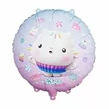 Folienballon Gabby's Dollhouse Kuchi 35cm - Ballon für Helium oder Luft - Kindergeburtstag Mädchen Partydeko - Cakey Folienluftballon Geburtstagsdeko - Rosa Weiß