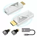 Wireless HDMI Transmitter and Receiver, HDMI Kabellos Extender zum Streamen von Video und Audio vom Laptop/PC/Kamera zum Monitor/Projektor/TV, 2,4 G/5 G Funkübertragung, Plug& Play