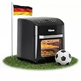 Tristar Heißluftfritteuse 12 L mit Mini Backofen Funktion, 2-in-1 Airfryer Umluftofen, 12 Programme, Digitaldisplay, Sichtfenster, Shake Funktion, BPA-frei, 1800 W, FR-9065