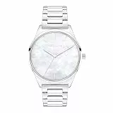 Tamaris Damenuhr - Große, Sportlich-Elegante Armbanduhr 38mm, Band aus Edelstahl, Zirkoniasteine, MOP/Perlmutt, Silber, Rold, Roségold, 3 ATM Wasserdicht