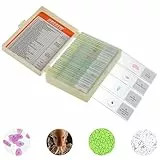 HUAREW 30 Pcs Mikroskop Objektträger mit Biologischen Proben, Pflanzen Insekten Menschliche Zelle für Labor Biologie und Wissenschaft Studium, Mikroskop Zubehör, Dauerpräparate für Mikroskop.