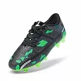DREAM PAIRS Fußballschuhe für Jungen und Mädchen – Kinder-Fußballschuhe für kleine und große Kinder für Rasenplatz weicher Naturrasen,Size 36,Schwarz/Grün,SDSO2301K