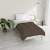 Italian Bed Linen Zweifarbiges Bettdecke SOGNI E CAPRICCI, Braun/Creme, 150x200cm
