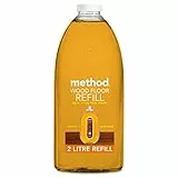 Method Holzbodenreiniger Nachfüller, feuchtigkeitsspendendes Öl, Oberflächenspray, reinigt sanft und glänzt, Mandel natürlicher Duft, 1 Stück, 2L
