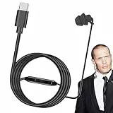Tiajingzi Einseitiger Kopfhörer, linker und rechter In-Ear-Mono-Ohrhörer mit Mikrofon, Geräuschunterdrückung, Kopfhörer mit Silikon-Ohrstöpsel Typ C oder 3,5 mm für Pendler